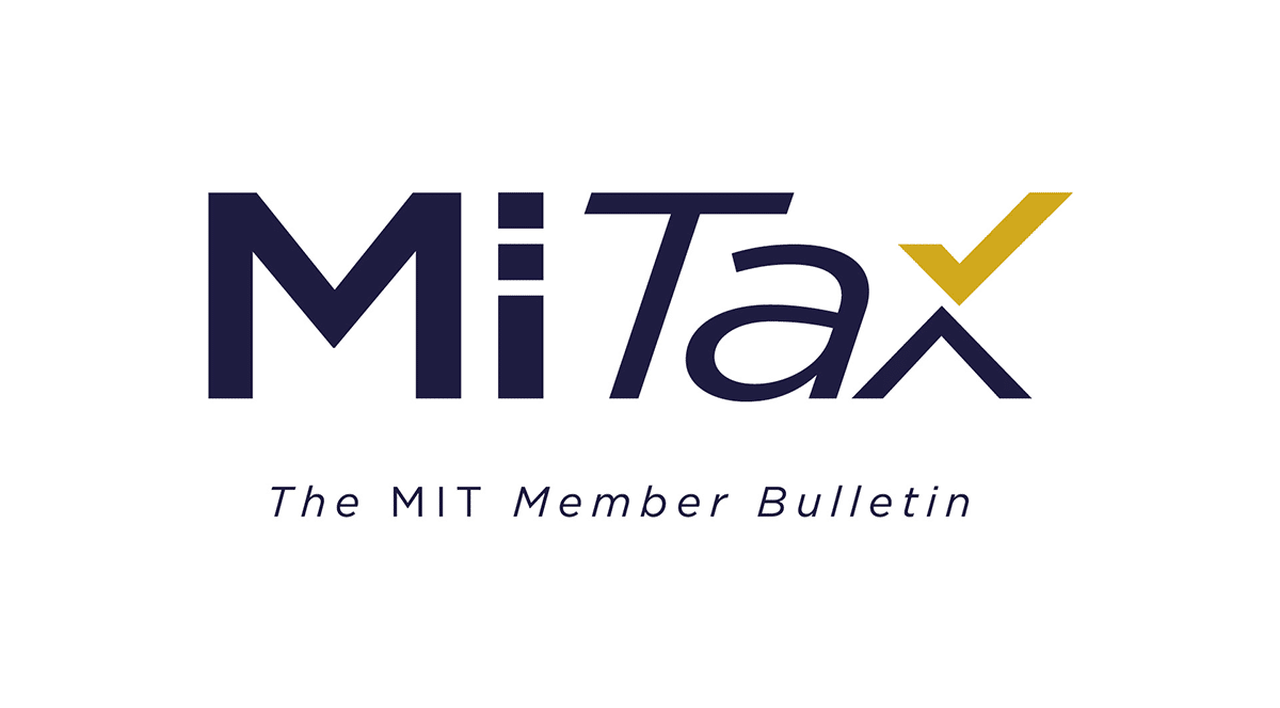 MiTAX logo, the MIT Member Bulletin